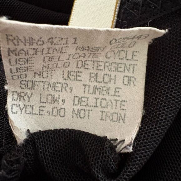 VTG California Dynasty Black Velvet Strappy Bodysuit Size L - Picture 13 of 14